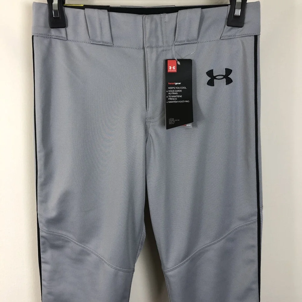 Under Armour Loose Fit HeatGear Sample Baseball Pants Youth Boys M Gray NWT